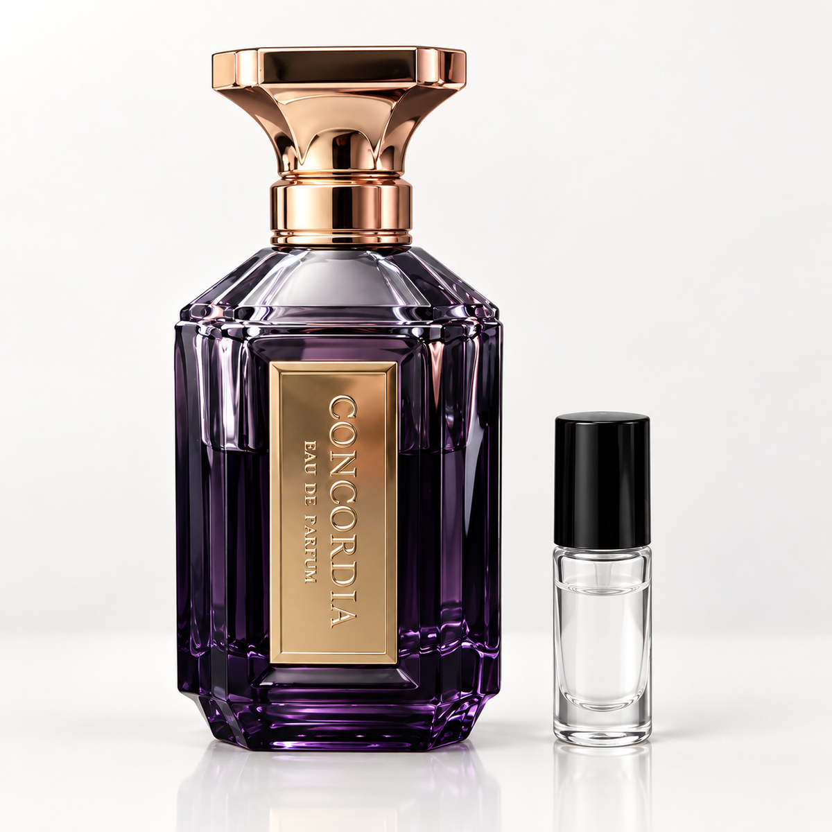 Velixir Concordia decant with original fragrance bottle 5 ml sample